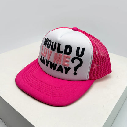 Gorras de béisbol unisex nuevas con bloques de color, letras estampadas y bordadas, estilo hip hop, malla transpirable, visera para el sol, tipo trucker streetwear, versátiles