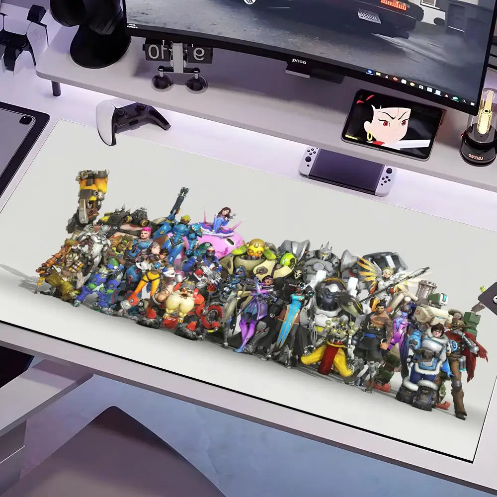 Alfombrilla de ratón Overwatch antideslizante de goma, varios tamaños, formato cuadrado grande para ordenador, oficina y gaming