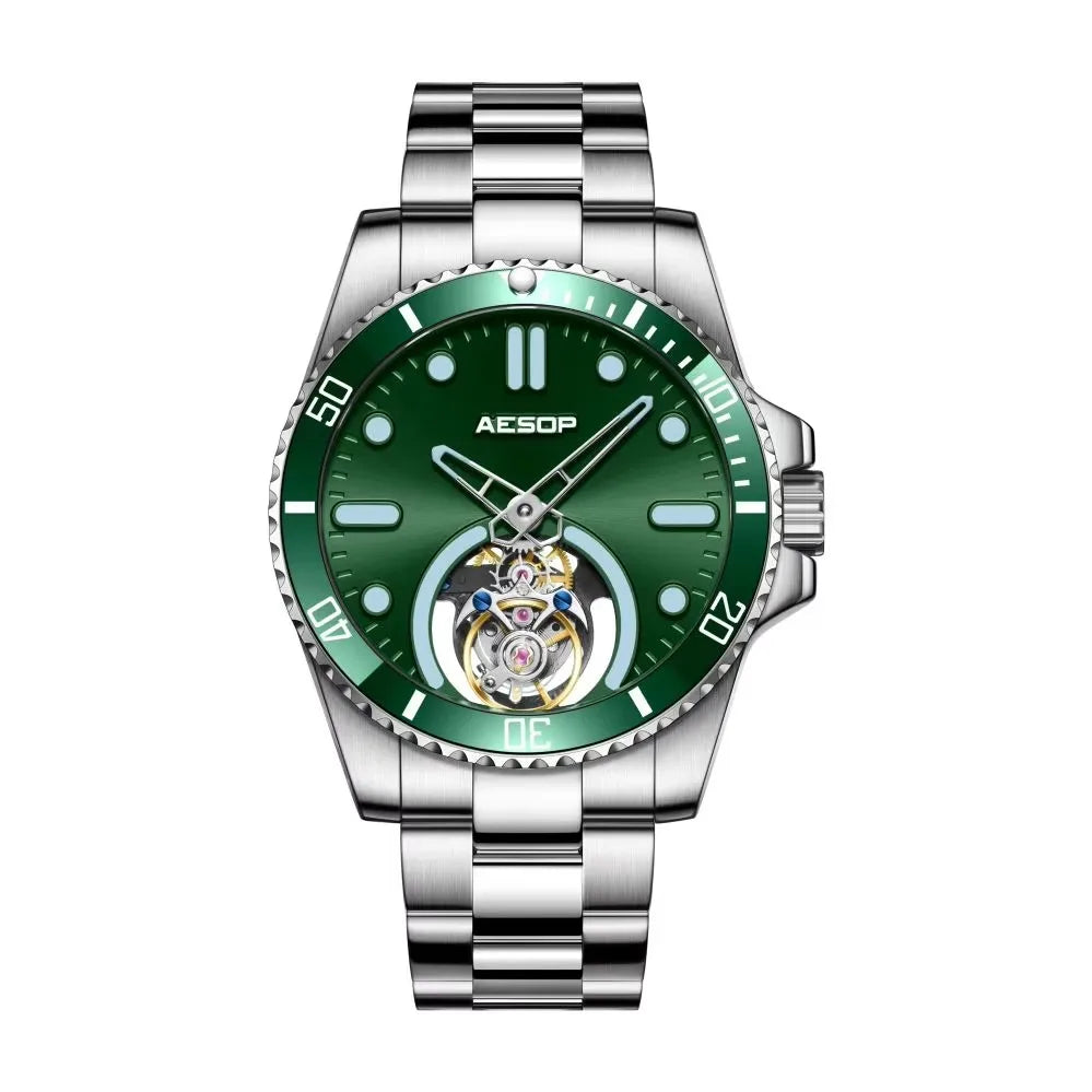 AESOP 2025 Men Flying Tourbillon Mechanical Wristwatch Male Skeleton Luxury Sapphire Watch Mens Waterproof Super Luminous Clocks