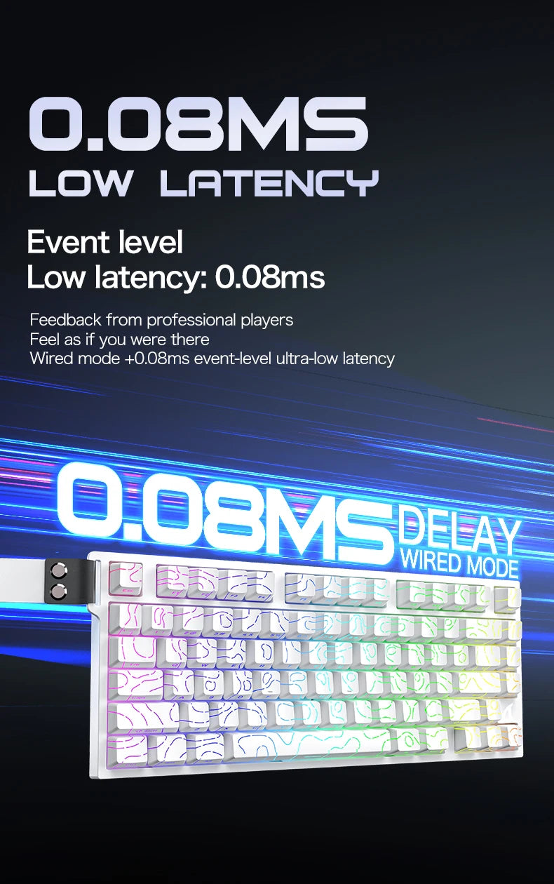 Teclado gaming magnético con cable ATTACK SHARK R82 HE 75% RGB 8000Hz Rapid Trigger, activación de 0.005mm
