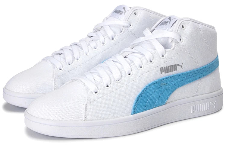 Baskets décontractées Puma Smash V2 Mid Cv en tissu, blanches, 389285-01
