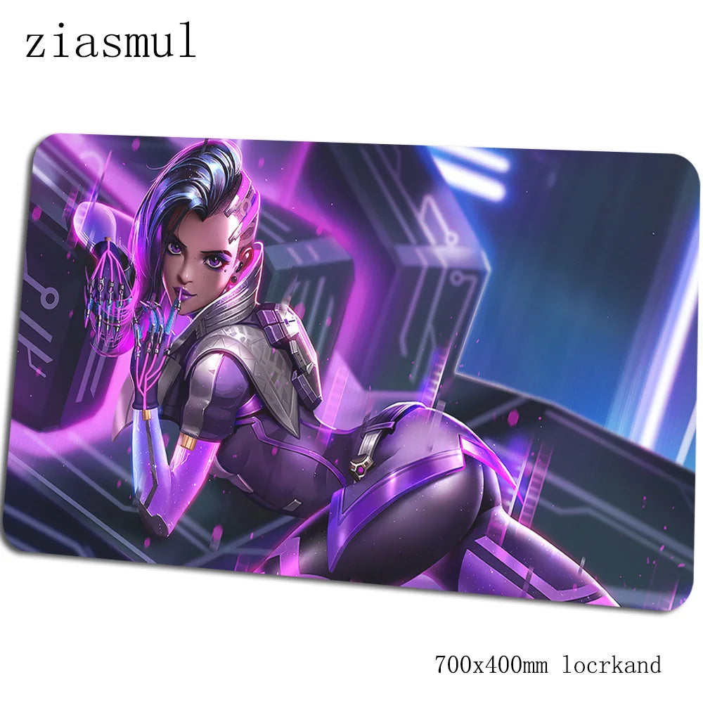Tappetino per mouse Overwatch, elegante tappetino per computer 70x40cm, gaming mousepad grande XL, tappetino per mouse e tastiera per giochi PC e scrivania gamer