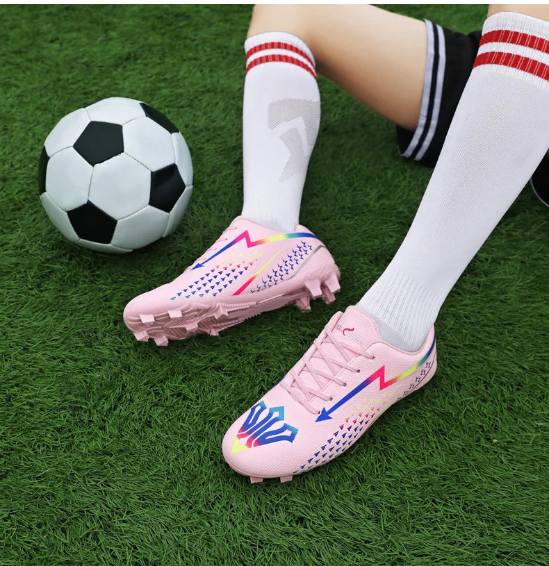 High Quality Mens Soccer Shoes Society Ultralight Turf Soccer Cleats Sneakers Training Football Boots Chuteira Campo 35-45