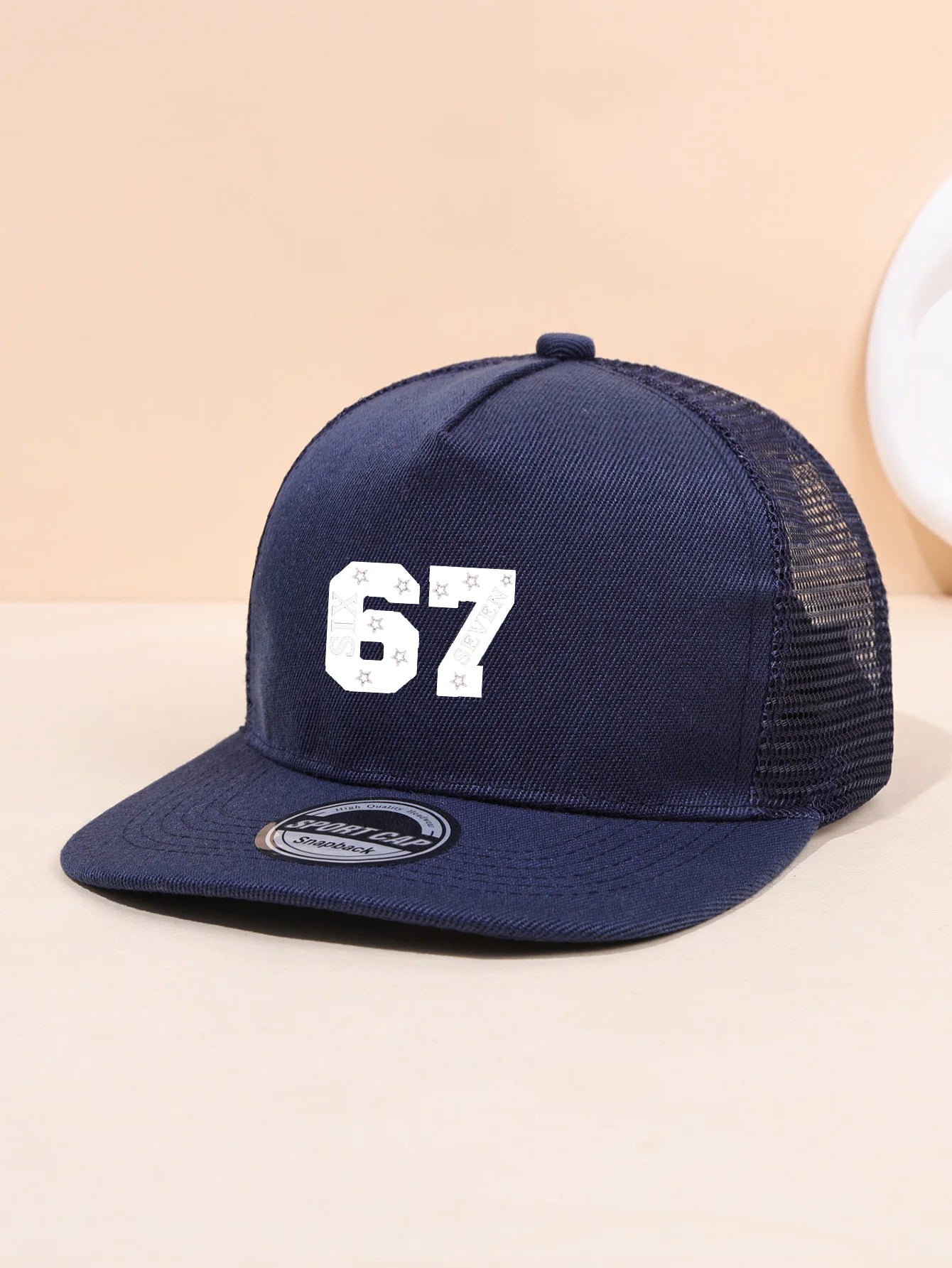 1PC Practical 67 Star Hat! Mesh breathable+flat eave decoration for face shape, essential for commuting
