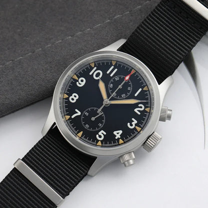 Orologio cronografo al quarzo Militado VK61 VK67, 39mm, cassa in acciaio inox 316L, 3 quadranti, impermeabile 100M, orologio militare multifunzione