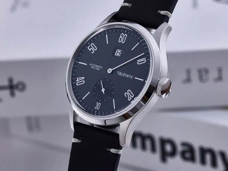 Milifortic 38MM Minimalist Jumping Hour Auto Watch Man R088 Sapphire Crystal 10ATM Vintage Stainless Steel Mechanical Watches