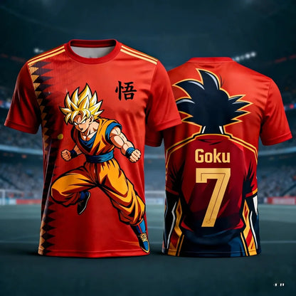 Camiseta casual Dragon Ball de verano 2026 para hombre, estampado 3D, manga corta, moda holgada, camiseta deportiva transpirable para mujer y niños