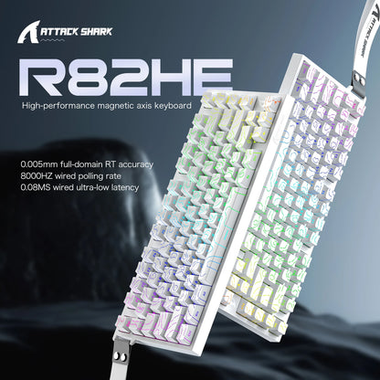 ATTACK SHARK R82 HE 75% Magnetic Keyboard 8000Hz Rapid Trigger 0.005mm RT 0.08ms Latency RGB Wired Gaming Keyboard