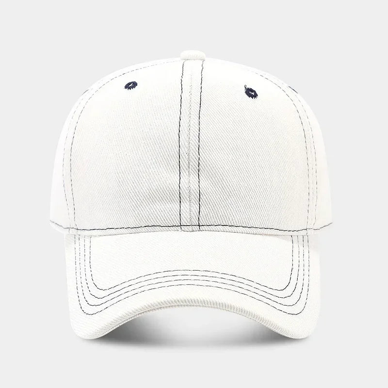 Solid color denim baseball cap for women Korean casual duckbill cap for men summer sun protection cap