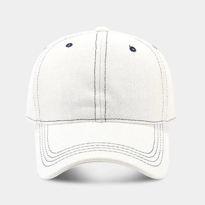 Solid color denim baseball cap for women Korean casual duckbill cap for men summer sun protection cap