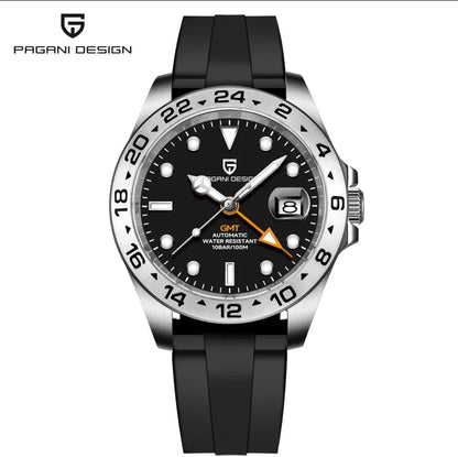 Pagani Design 2026 Nuovo orologio subacqueo da uomo 42mm in zaffiro, automatico meccanico GMT, impermeabile 100m PD1682