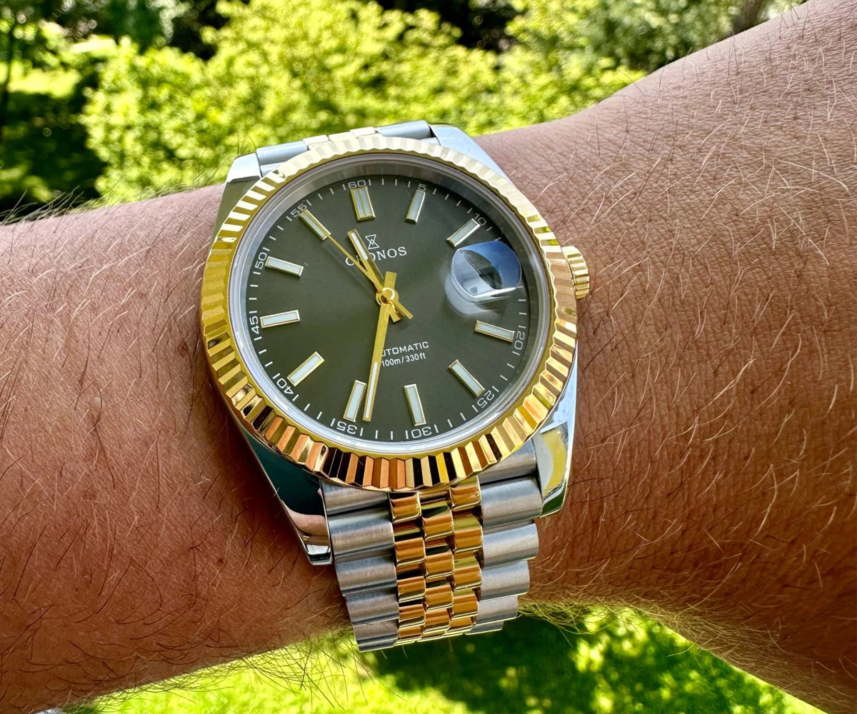 Cronos DateJ Luxury Men Watch Stainless Steel 5 Links Bracelet PT5000 Miyot 9015 100m Water Resistant Sapphire L6046M
