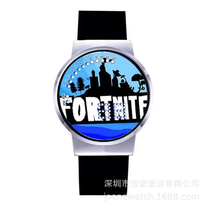 Reloj Fortnite de moda cute, cartoon y kawaii personalizado con luz nocturna LED táctil, reloj electrónico para estudiantes, regalo para amigos