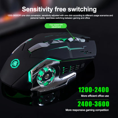 KEBIDUMEI Dual-Mode Bluetooth 5.2 -hiiri 2.4G langaton hiiri RGB-pelihiiri ladattava hiljainen hiiri 3600 DPI -hiiri kannettavalle tietokoneelle