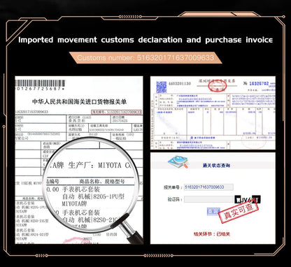 OUPINKE Men's Watches Classic Luxury Tonneau Dial Top Brand Original Automatic Mechanical Wristwatch Silicone Strap Sapphire New