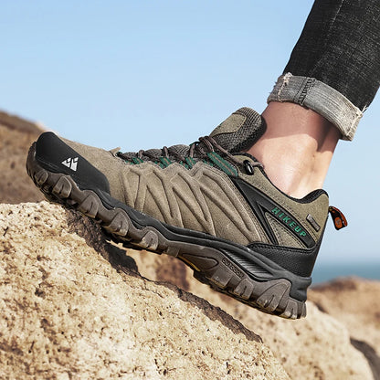 HIKEUP Scarpe da trekking in pelle di alta qualità, resistenti, da outdoor sportivo, da uomo, con lacci, per escursionismo, arrampicata e caccia