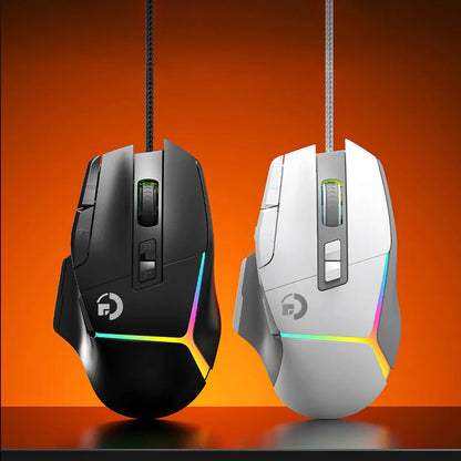 Mouse de gaming wireless ergonomic, reîncărcabil prin USB, Bluetooth, cu senzor optic, programabil, cu conexiune prin cablu, pentru Windows