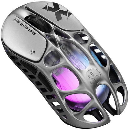GravaStar Mercury X Wireless Gaming Mouse with PAW 3950 Sensor, 32,000 DPI, 1000Hz Polling Rate, 49g Ultra-Light Magnesium Gaming Mouse