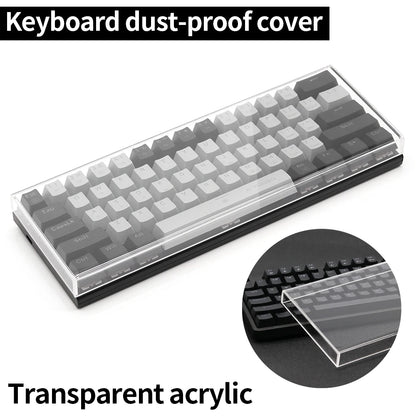 Funda protectora transparente de acrílico para teclado mecánico, cubierta antipolvo para teclado de 60/61/64 96 98 104/108 teclas, funda para ratón y teclado