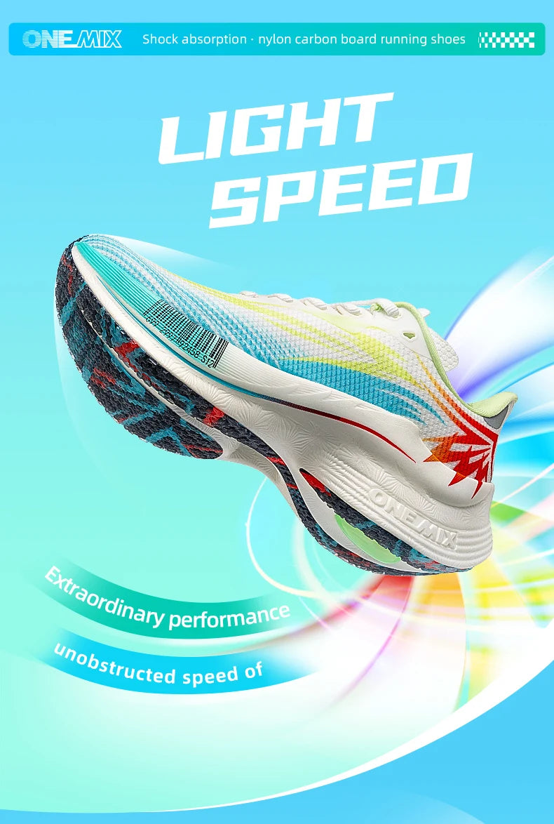 ONEMIX 2025 Scarpe sportive da running uomo donna con piastra in carbonio, traspiranti, ammortizzate, antiscivolo, PB, leggere, a rimbalzo