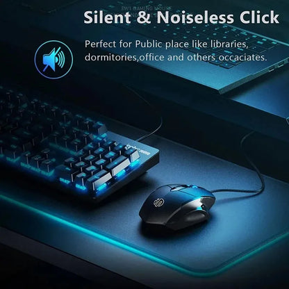 Mouse cablato Inphic W1 Esports Gaming, mouse silenzioso da ufficio, disponibile con tre o sei tasti