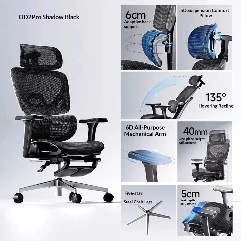 Silla de oficina de malla ergonómica ejecutiva para ordenador y gaming, mueble moderno giratorio con ruedas ajustable, silla gaming ergonómica