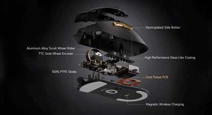 Ratón gaming inalámbrico MCHOSE K7 Ultra PAW3950, doble tasa de sondeo 8K, ligero, con base de carga inalámbrica magnética, para esports y oficina