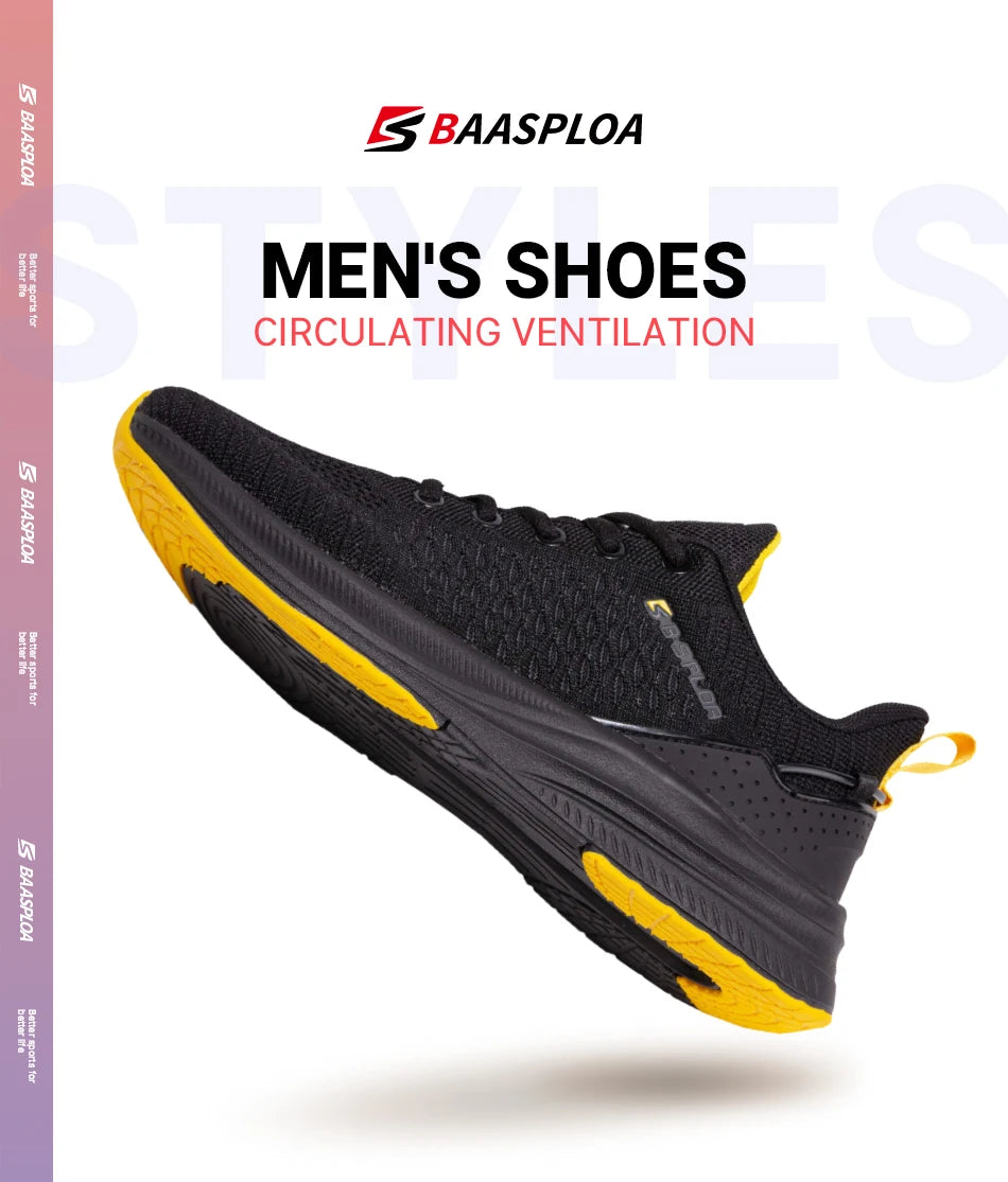 Baasploa Scarpe da running uomo nuove in mesh traspirante, sneakers sportive taglie forti 41-48, scarpe casual classiche da uomo antiscivolo per outdoor, comfort elevate