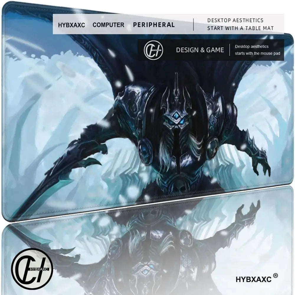 XXL žaidimų aksesuarai, žaidėjams skirta klaviatūros stalo kilimėlis, neslystantis World of Warcraft Lich King nešiojamojo kompiuterio pelės kilimėlis, pelės kilimėliai HYBXAXC