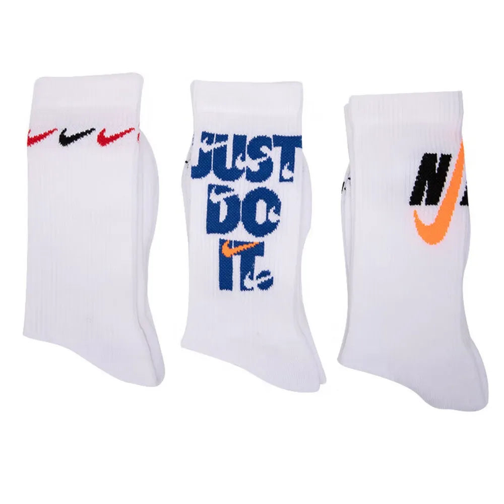 Nike Fashionable Casual Men's and Women's Sports Socks (Comfortable and Breathable) 3-Pack DH3822-902