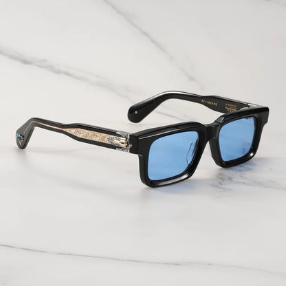 JMM BELVEDERE Vintage Square Retro Sun glasses for man Fashion Women sunglasses 2025 3D Carving and Gemstone Design sunglass man