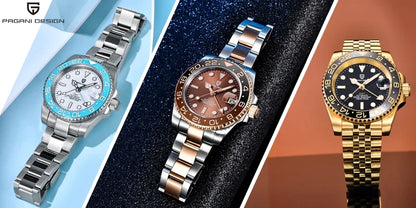New 1662 PAGANI DESIGN GMT Automatic Watch 40mm Men's Wristwatch Top Brand 100M Waterproof Mechanical Wristwatches for Men Cloc