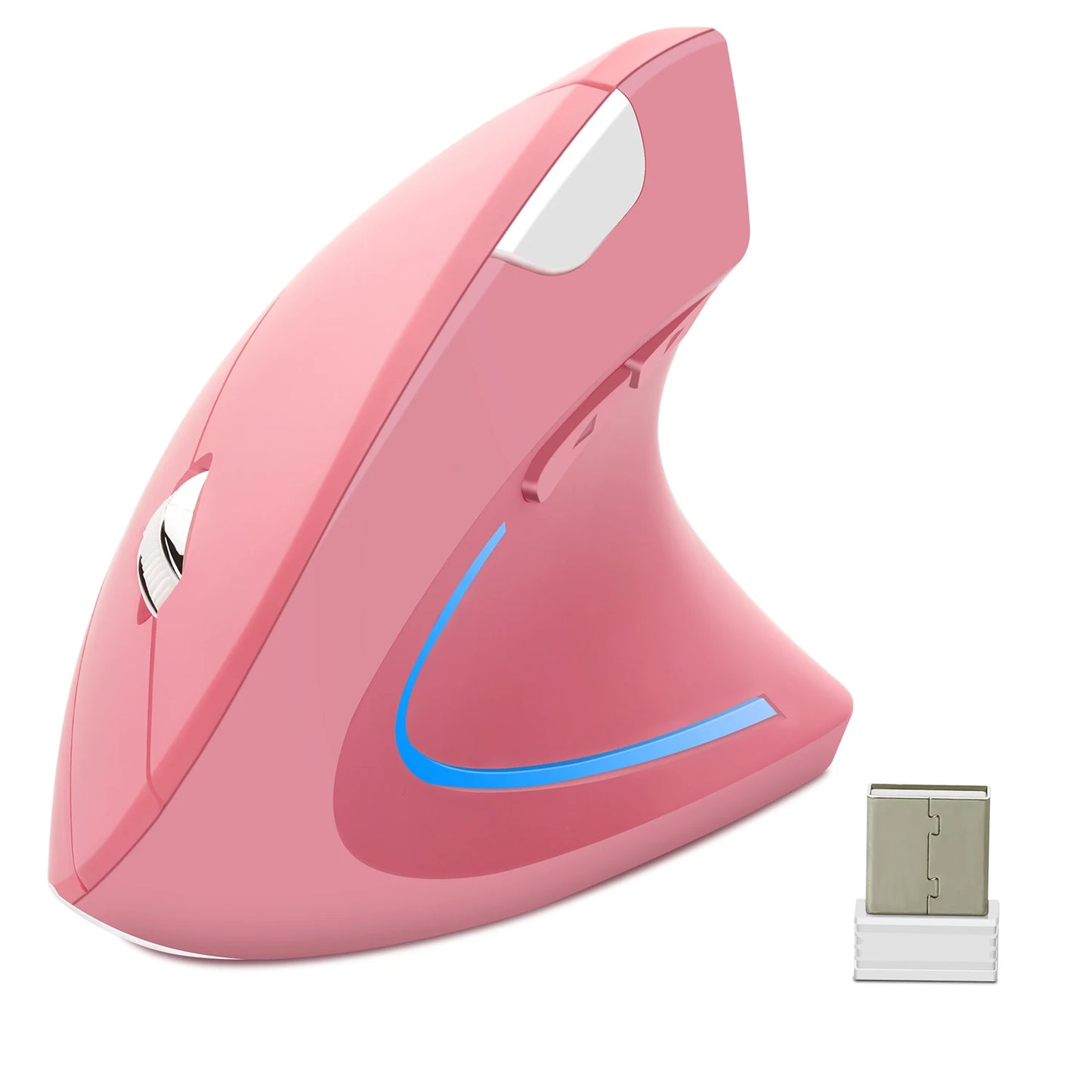 Nuevo ratón vertical inalámbrico 2.4GHz con DPI ajustable, óptico, ergonómico para la muñeca, con retroiluminación gaming, para portátil, tablet, Mac e iPad