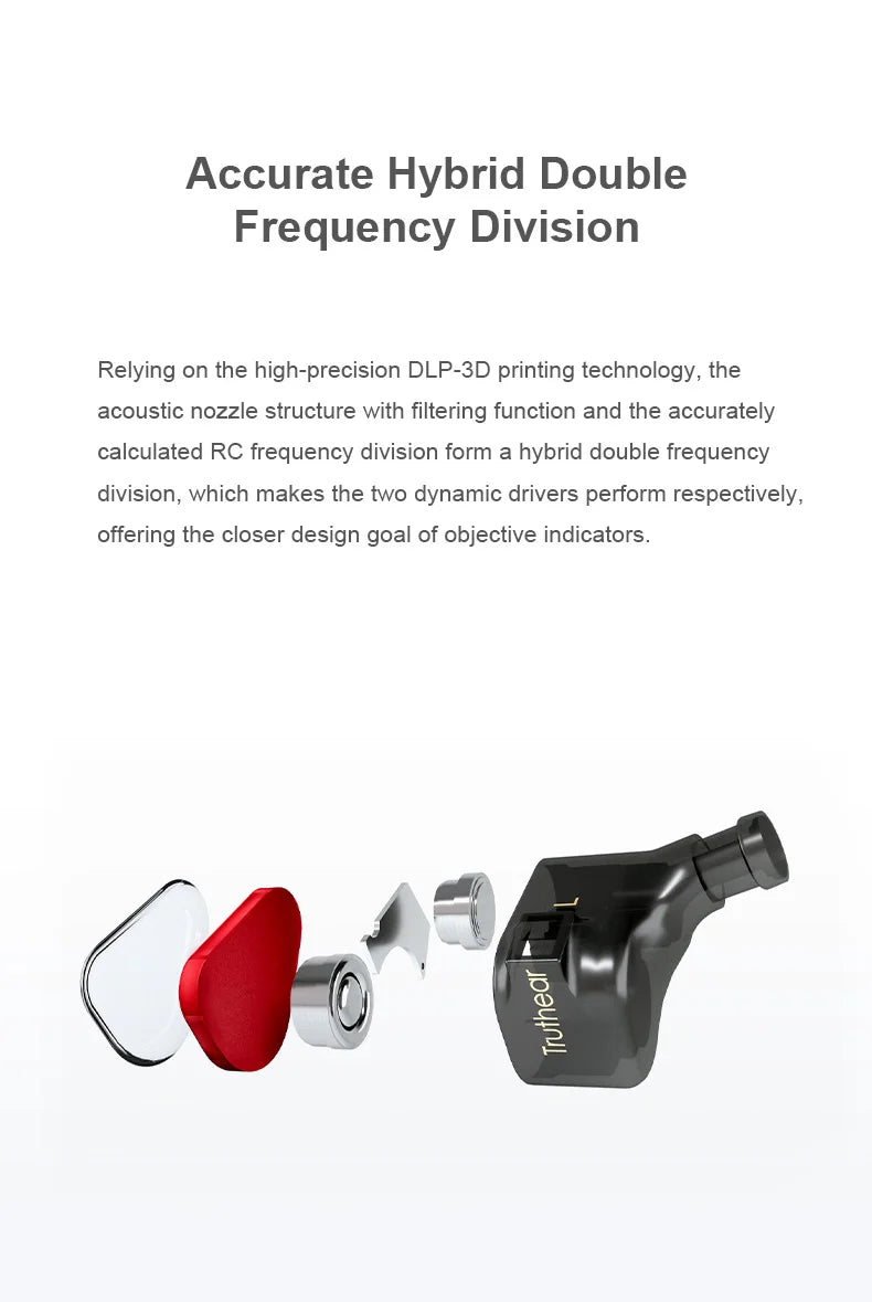 TRUTHEAR x Crinacle ZERO:RED Auricolari audiophile cablati in-ear con doppio driver dinamico 0.78 2Pin HiFi