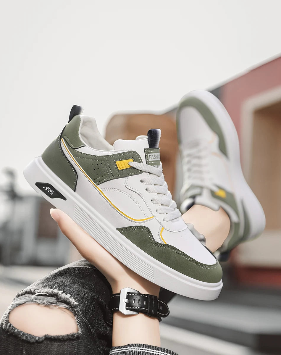 Sneakers basse casual sportive da uomo, stile basket fashion, street style, scarpe da skateboard per ragazzi