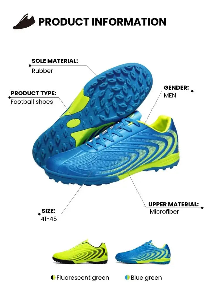 Baasploa Men Football Shoes Brand Comfort Lightweight Turf Training Soccer Shoes Professional Male Soft Sneakers Non-Slip