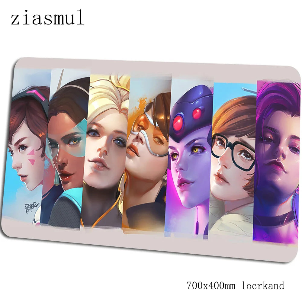 Tappetino per mouse Overwatch, elegante tappetino per computer 70x40cm, gaming mousepad grande XL, tappetino per mouse e tastiera per giochi PC e scrivania gamer