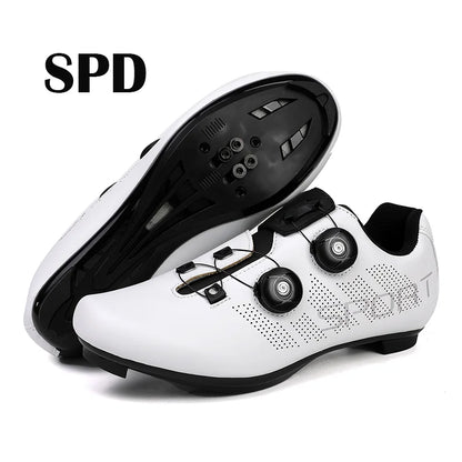 Zapatillas de ciclismo ultraligeras, transpirables y ligeras, con suelas rígidas compatibles con SPD para entrenamiento y competición en bicicleta de carretera y montaña