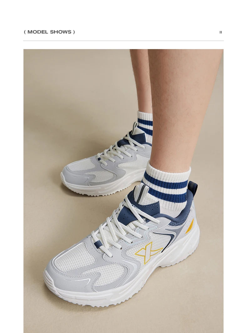 Xtep Casual Shoes For Men Summer Durability Men's Sports Shoes Wear-Resistant Lace Up Non-Slip Outdoor Shoes 876219320026