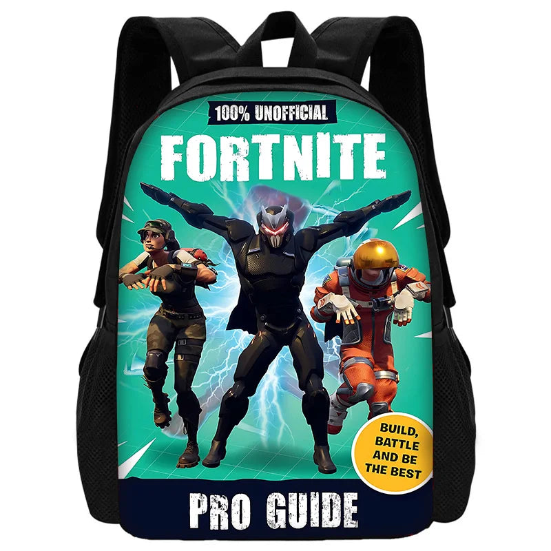 Mochila escolar infantil con bolso de hombro y estuches para lápices, bolsas escolares con diseño de juego popular F-FortniteS para niños y niñas, el mejor regalo