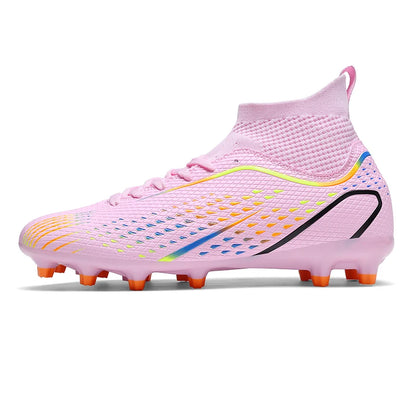 Chaussures de football FG/TF pour homme, bottes de football d'entraînement en plein air, baskets pour femme, chaussures de sport ultralégères antidérapantes, crampons de football pour terrain synthétique, grande taille