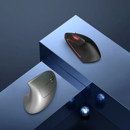 Ratón inalámbrico Bluetooth vertical de doble modo, silencioso y recargable para gaming, compatible con Win, Mac OS, portátil y ordenador