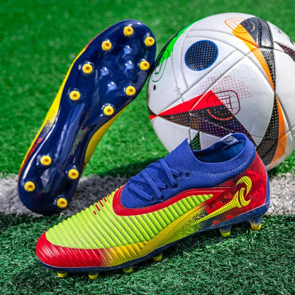 Nouvelles chaussures de football pour hommes, crampons longs antidérapants et respirants pour le sport en extérieur, idéales pour l'entraînement et les matchs, confortables pour adultes