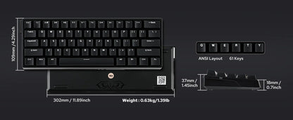 Teclado mecánico con cable AULA WIN60 HE/WIN60 HE MAX 60% con estructura tray-mount hot-swap e interruptores magnéticos Hall Effect