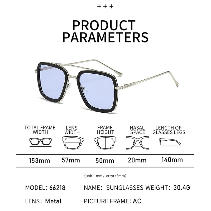 2024 New Square Men Sunglasses Fashion Metal Steampunk Sun Glasses For Women Trendy Outdoor Shades Eyewear Unisex Accessory