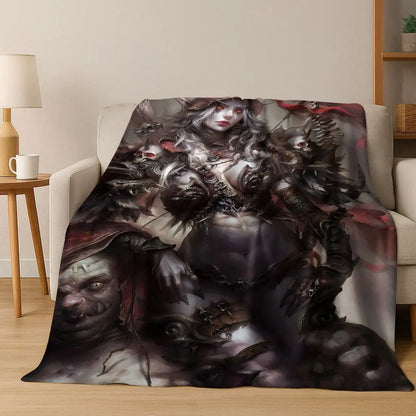 Flanelová deka WOW World of Warcraft Arthas Demon Illidan Sylvanas, útulná měkká přikrývka pro domácnost, ložnici, postel, pohovku, přehoz nebo dárek