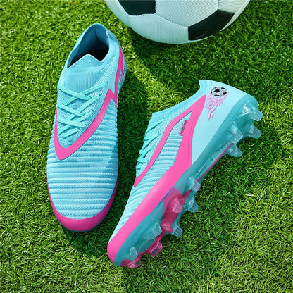 Nuevas zapatillas de fútbol para hombre, botas antideslizantes para adulto, deporte al aire libre para niño, tacos largos de entrenamiento, transpirables y cómodas para partido