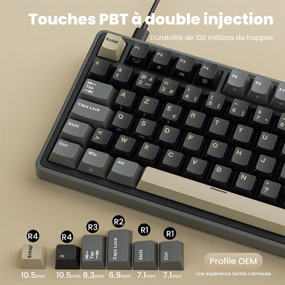 Tastiera meccanica cablata RK ROYAL KLUDGE R98Pro Gasket, 98 tasti, RGB, hot-swappable, pulsante pluggable, tastiera gamer con keycap PBT
