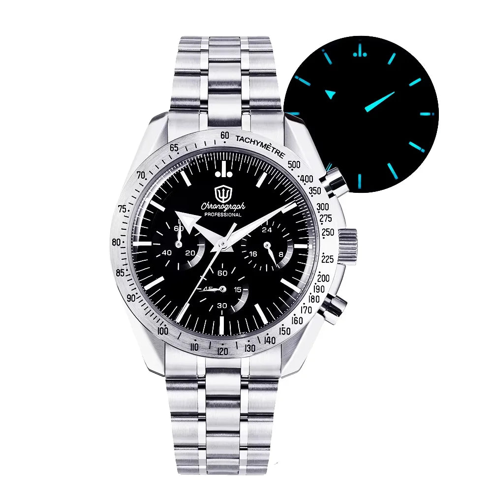 Reloj para hombre Watchdives New Wd1863 de cuarzo VK63, cronógrafo, cristal de zafiro abombado, resistente al agua, 39Mm, acero, marca líder, lujo, negocios
