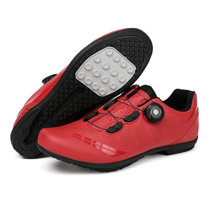 Zapatillas de ciclismo para hombre y mujer, para bicicletas de carretera, competición y carrera, con sistema automático de bloqueo, zapatillas deportivas de ciclismo de velocidad compatibles con calas SPD